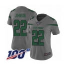 Women's New York Jets #22 Trumaine Johnson Limited Gray Inverted Legend 100th Season Football Jersey