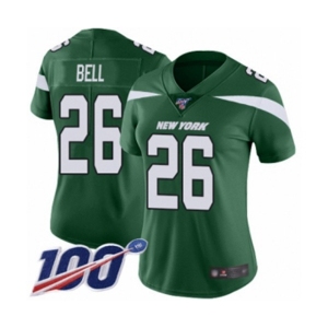 Women's New York Jets #26 Le'Veon Bell Green Team Color Vapor Untouchable Limited Player 100th Season Football Jersey