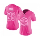 Women's New York Jets #26 Le'Veon Bell Limited Pink Rush Fashion Football Jersey
