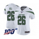 Women's New York Jets #26 Le'Veon Bell White Vapor Untouchable Limited Player 100th Season Football Jersey