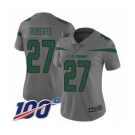 Women's New York Jets #27 Darryl Roberts Limited Gray Inverted Legend 100th Season Football Jersey