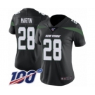 Women's New York Jets #28 Curtis Martin Black Alternate Vapor Untouchable Limited Player 100th Season Football Jersey