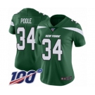 Women's New York Jets #34 Brian Poole Green Team Color Vapor Untouchable Limited Player 100th Season Football Jersey