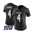 Women's New York Jets #4 Lac Edwards Black Alternate Vapor Untouchable Limited Player 100th Season Football Jersey