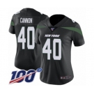 Women's New York Jets #40 Trenton Cannon Black Alternate Vapor Untouchable Limited Player 100th Season Football Jersey