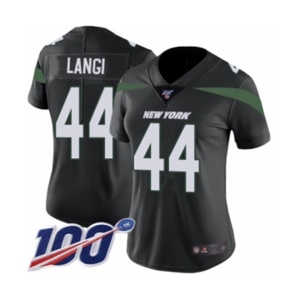 Women's New York Jets #44 Harvey Langi Black Alternate Vapor Untouchable Limited Player 100th Season Football Jersey