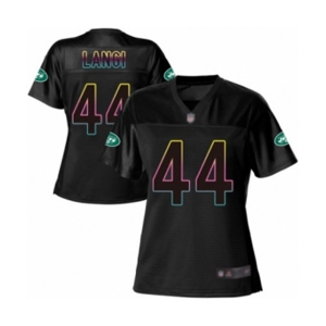 Women's New York Jets #44 Harvey Langi Game Black Fashion Football Jersey