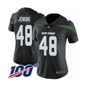 Women's New York Jets #48 Jordan Jenkins Black Alternate Vapor Untouchable Limited Player 100th Season Football Jersey