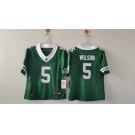 Women's New York Jets #5 Garrett Wilson Green 2024 FU.S.E Vapor Football Stitched Jersey