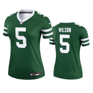 Women's New York Jets #5 Garrett Wilson Green 2024 Football Stitched Jersey