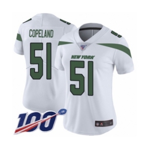 Women's New York Jets #51 Brandon Copeland White Vapor Untouchable Limited Player 100th Season Football Jersey