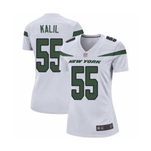 Women's New York Jets #55 Ryan Kalil Game White Football Jersey