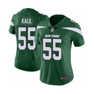 Women's New York Jets #55 Ryan Kalil Green Team Color Vapor Untouchable Limited Player Football Jersey