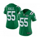 Women's New York Jets #55 Ryan Kalil Limited Green Rush Vapor Untouchable Football Jersey