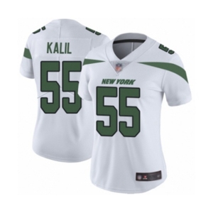 Women's New York Jets #55 Ryan Kalil White Vapor Untouchable Limited Player Football Jersey