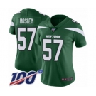 Women's New York Jets #57 C.J. Mosley Green Team Color Vapor Untouchable Limited Player 100th Season Football Jersey
