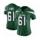 Women's New York Jets #61 Alex Lewis Green Team Color Vapor Untouchable Limited Player Football Jersey