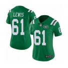 Women's New York Jets #61 Alex Lewis Limited Green Rush Vapor Untouchable Football Jersey
