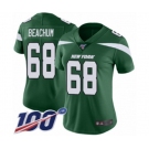 Women's New York Jets #68 Kelvin Beachum Green Team Color Vapor Untouchable Limited Player 100th Season Football Jersey