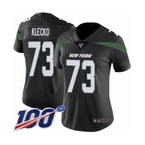 Women's New York Jets #73 Joe Klecko Black Alternate Vapor Untouchable Limited Player 100th Season Football Jersey