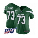 Women's New York Jets #73 Joe Klecko Green Team Color Vapor Untouchable Limited Player 100th Season Football Jersey