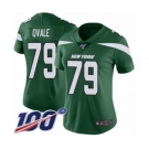 Women's New York Jets #79 Brent Qvale Green Team Color Vapor Untouchable Limited Player 100th Season Football Jersey