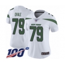 Women's New York Jets #79 Brent Qvale White Vapor Untouchable Limited Player 100th Season Football Jersey