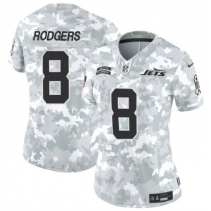 Women's New York Jets #8 Aaron Rodgers 2024 F.U.S.E Arctic Camo Salute To Service Limited Stitched Jersey