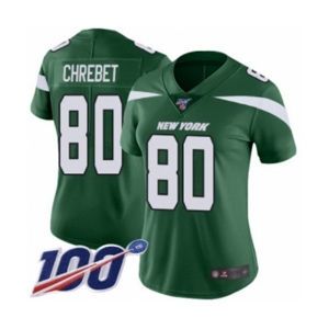 Women's New York Jets #80 Wayne Chrebet Green Team Color Vapor Untouchable Limited Player 100th Season Football Jersey