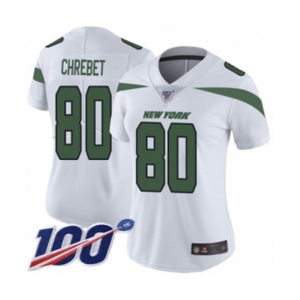 Women's New York Jets #80 Wayne Chrebet White Vapor Untouchable Limited Player 100th Season Football Jersey