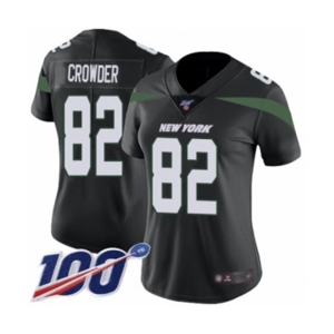 Women's New York Jets #82 Jamison Crowder Black Alternate Vapor Untouchable Limited Player 100th Season Football Jersey