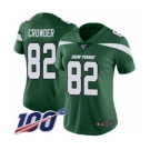 Women's New York Jets #82 Jamison Crowder Green Team Color Vapor Untouchable Limited Player 100th Season Football Jersey
