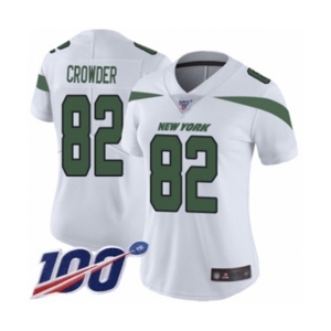 Women's New York Jets #82 Jamison Crowder White Vapor Untouchable Limited Player 100th Season Football Jersey