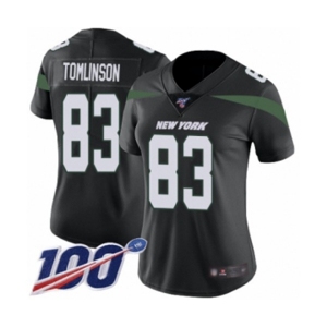 Women's New York Jets #83 Eric Tomlinson Black Alternate Vapor Untouchable Limited Player 100th Season Football Jersey