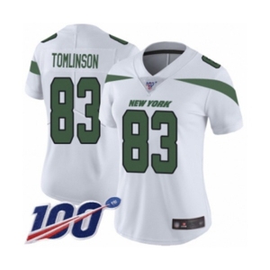 Women's New York Jets #83 Eric Tomlinson White Vapor Untouchable Limited Player 100th Season Football Jersey