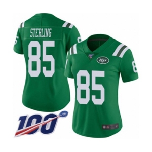 Women's New York Jets #85 Neal Sterling Limited Green Rush Vapor Untouchable 100th Season Football Jersey