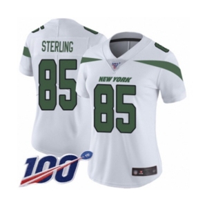 Women's New York Jets #85 Neal Sterling White Vapor Untouchable Limited Player 100th Season Football Jersey