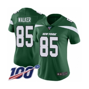 Women's New York Jets #85 Wesley Walker Green Team Color Vapor Untouchable Limited Player 100th Season Football Jersey
