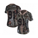 Women's New York Jets #91 Bronson Kaufusi Limited Camo Rush Realtree Football Jersey