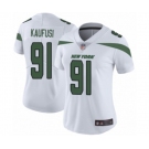 Women's New York Jets #91 Bronson Kaufusi White Vapor Untouchable Limited Player Football Jersey