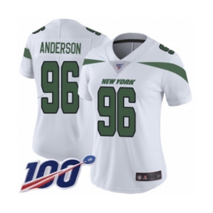 Women's New York Jets #96 Henry Anderson White Vapor Untouchable Limited Player 100th Season Football Jersey