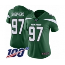 Women's New York Jets #97 Nathan Shepherd Green Team Color Vapor Untouchable Limited Player 100th Season Football Jersey