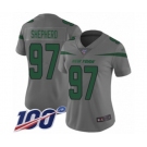 Women's New York Jets #97 Nathan Shepherd Limited Gray Inverted Legend 100th Season Football Jersey