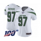Women's New York Jets #97 Nathan Shepherd White Vapor Untouchable Limited Player 100th Season Football Jersey