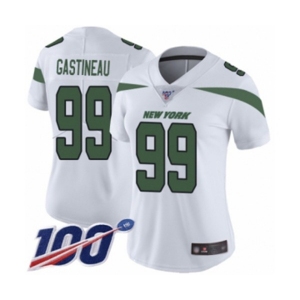 Women's New York Jets #99 Mark Gastineau White Vapor Untouchable Limited Player 100th Season Football Jersey