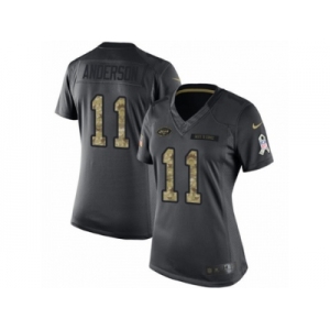 Women's Nike New York Jets #11 Robby Anderson Limited Black 2016 Salute to Service NFL Jersey