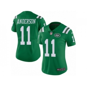 Women's Nike New York Jets #11 Robby Anderson Limited Green Rush NFL Jersey