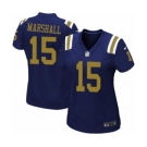 Women's Nike New York Jets #15 Brandon Marshall Navy Blue Alternate NFL Jersey