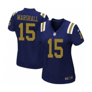 Women's Nike New York Jets #15 Brandon Marshall Navy Blue Alternate NFL Jersey