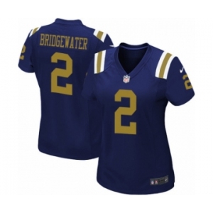 Women's Nike New York Jets #2 Teddy Bridgewater Game Navy Blue Alternate NFL Jersey